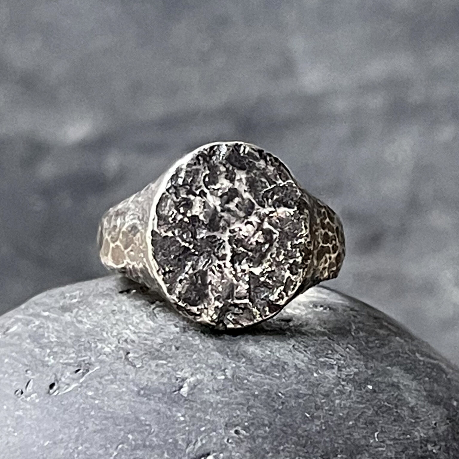 RAW oval signet ring - handcrafted in silver by Maureen Centen
